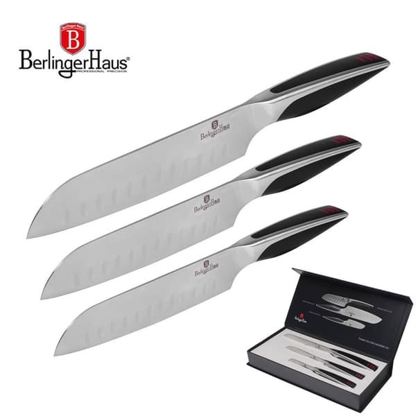 SET MED 3 SANTOKU-KNIVAR BERLINGER HAUS PHANTOM BH-2024