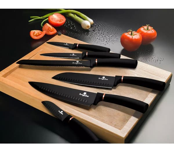 KNIVS?T 6 ELEMENTER. BERLINGER HAUS SORT ROSE GULD BH-2337