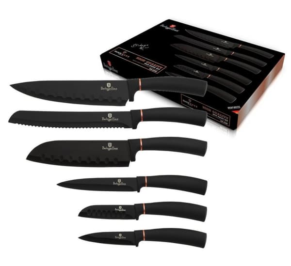 KNIVS?T 6 ELEMENTER. BERLINGER HAUS SORT ROSE GULD BH-2337