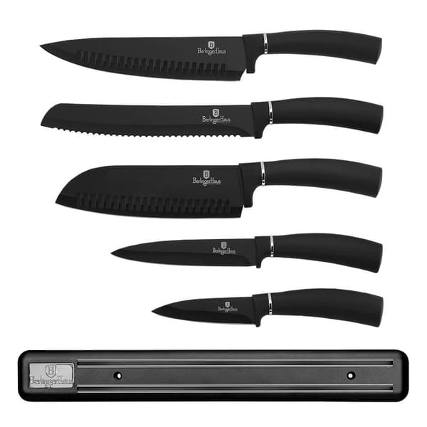 KNIVS?T 6 ELEMENTER. BERLINGER HAUS SORT S?LV BH-2536A