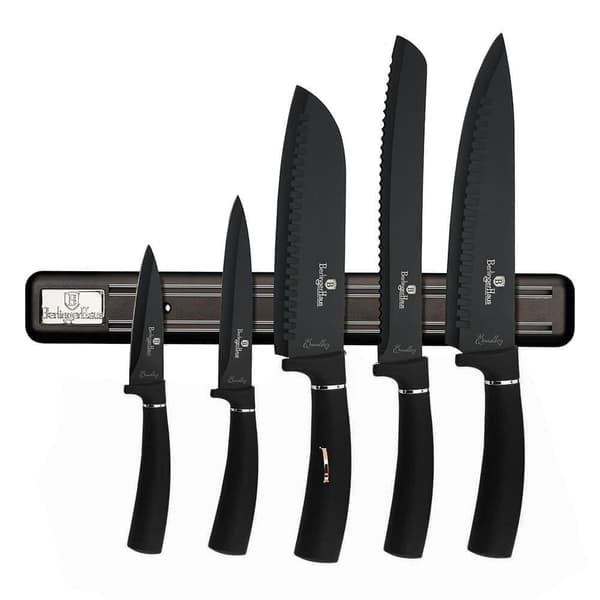KNIVS?T 6 ELEMENTER. BERLINGER HAUS SORT S?LV BH-2536A