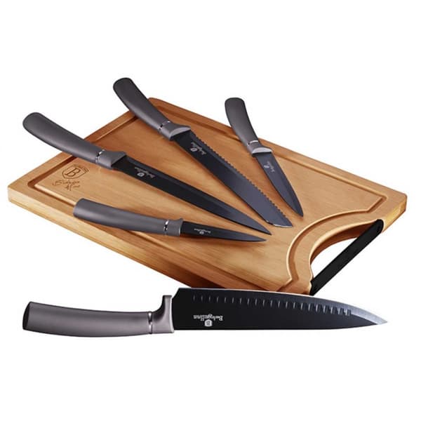 KNIVS?T MED BR?T 6 ELEMENTER BERLINGER HAUS CARBON PRO BH-2567