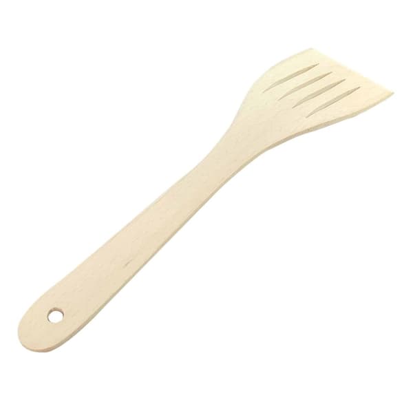Genombruten spade i trä, böjd, 31 cm