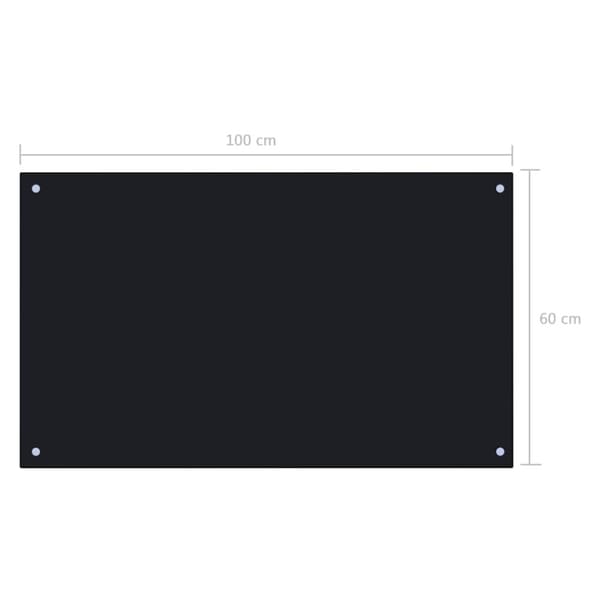 vidaXL Keittiön roiskesuoja musta 100x60 cm karkaistu lasi -  Keittiö- & ruokailuvälineet