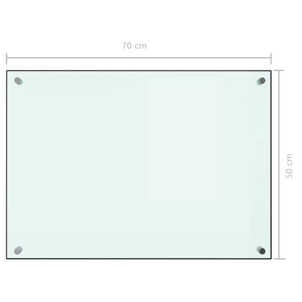 vidaXL stænkplade 70x50 cm hærdet glas hvid -  Køkkenredskaber