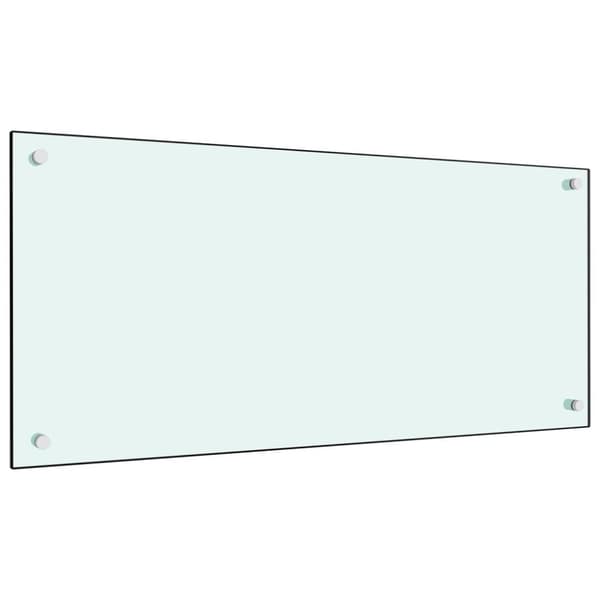 vidaXL stænkplade 90x40 cm hærdet glas hvid -  Køkkenredskaber