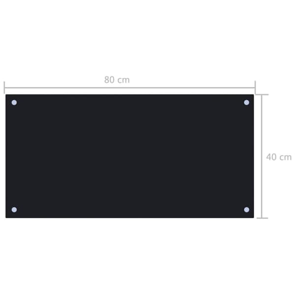 Stänkskydd svart 80x40 cm härdat glas - Stänkskydd - Stänk Skydd - Home & Living