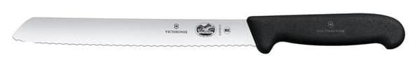 Victorinox Fibrox -leipäveitsi, sahalaitainen, musta Perusversio
