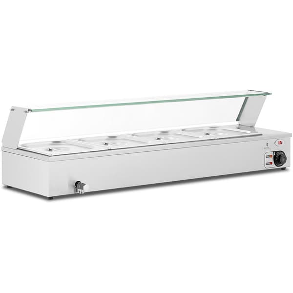 Bain marie madvarmer varmebuffet med låg 4 x GN 1/2 2000 W
