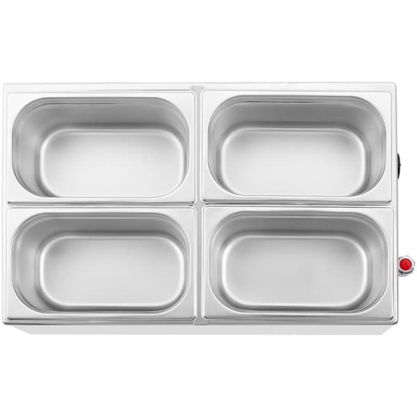 Bain marie elvärmare med kran 4 x GN 1/4 600 W