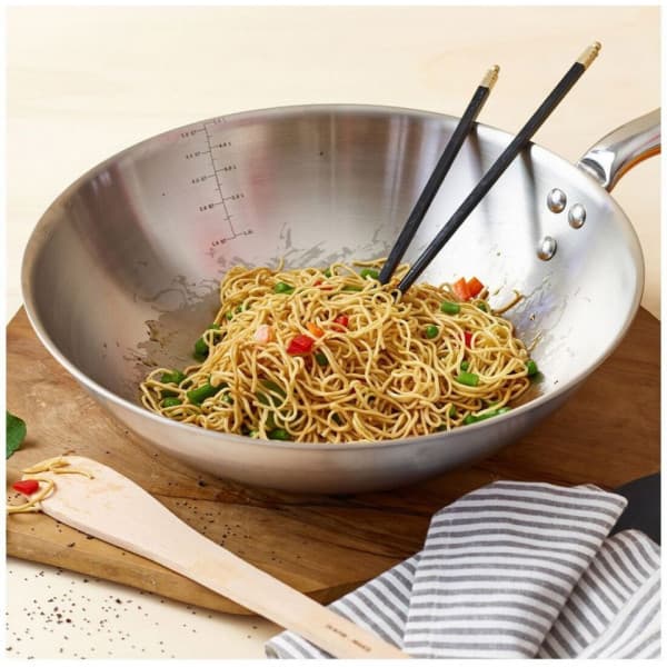 De Buyer Alchimy wokpande, 32 cm, rustfrit stål