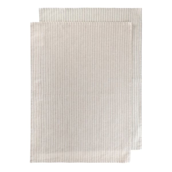 Set med köksdukar | MONEZ | med en blandning av beige och grått linne 2*45x65cm | 869759