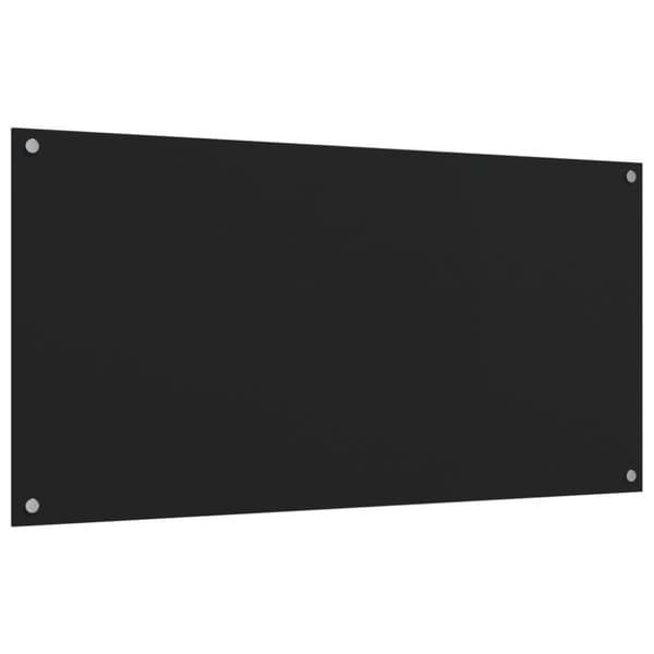 Keittiön roiskesuojat 2 kpl musta 80x60 cm karkaistu lasi