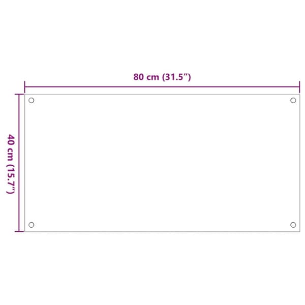 stænkplader 2 stk. 80x40 cm hærdet glas gennemsigtig