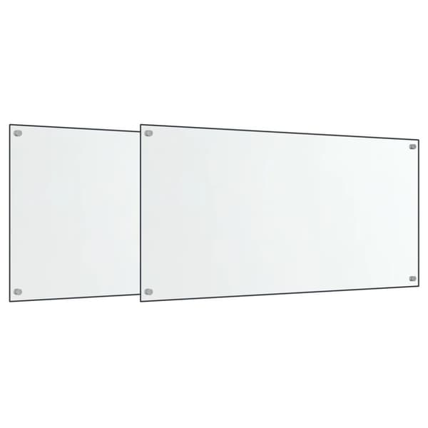 stænkplader 2 stk. 80x40 cm hærdet glas gennemsigtig