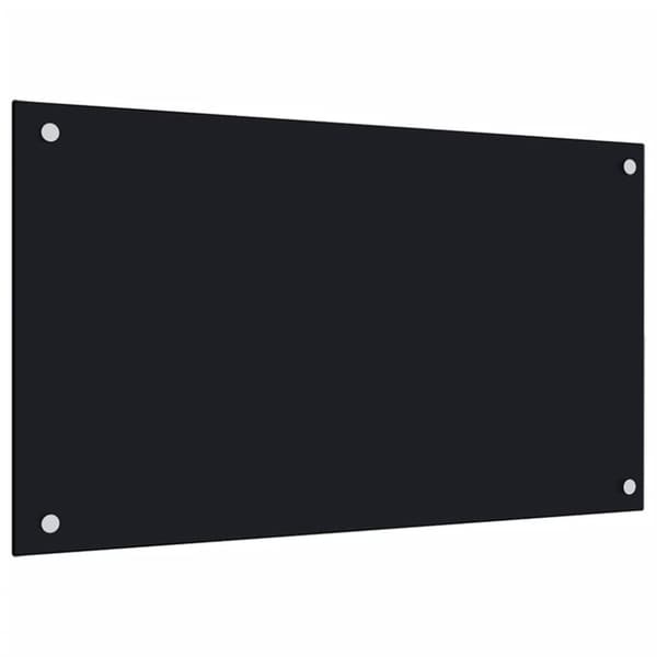 stænkplader 2 stk. 70x60 cm hærdet glas sort