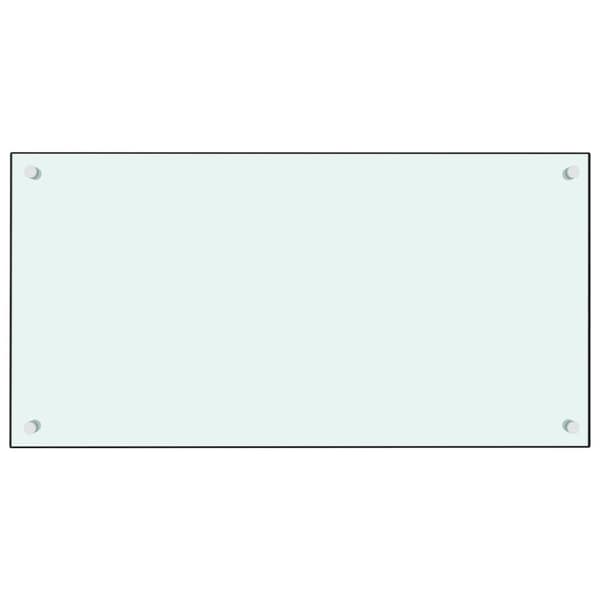 stænkplader 2 stk. 80x60 cm hærdet glas hvid