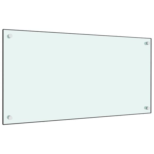 stænkplader 2 stk. 80x60 cm hærdet glas hvid