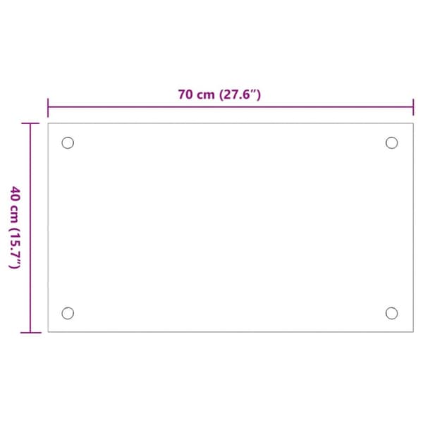 Keittiön roiskesuojat 2 kpl valkoinen 70x40 cm karkaistu lasi