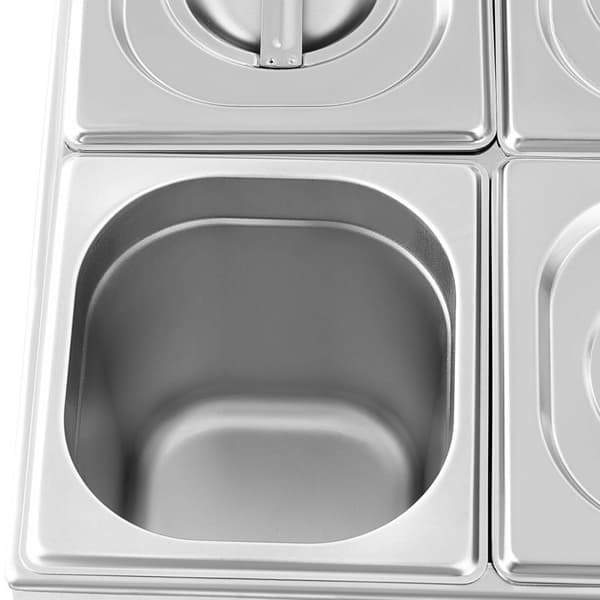 Bain-marie madvarmer varmebuffet 6 x GN 1/6 600 W