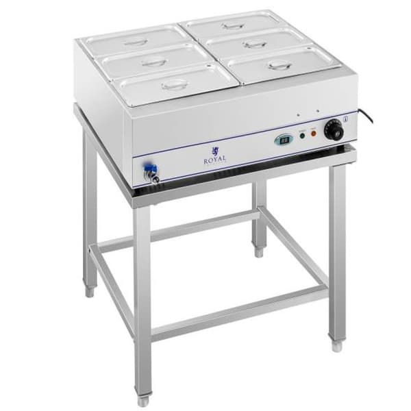 Bain-marie vandvarmer på stålbund 6 x GN 1/3 2000W 230V
