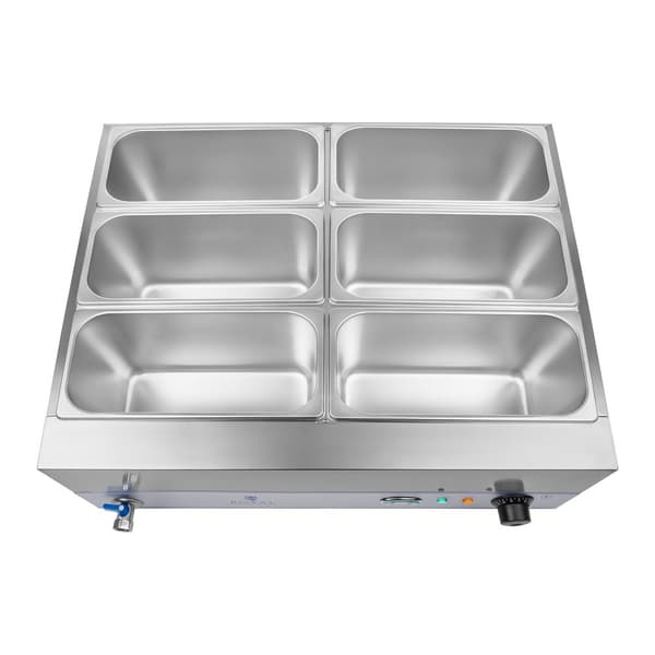 Bain marie varmvattenberedare med kran 6 x GN 1/3 2000W 230V Royal Catering