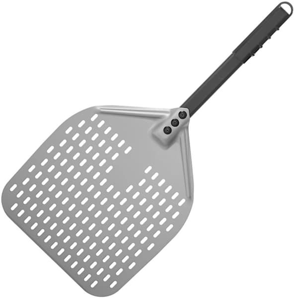 Pizzaskovl med kort håndtag, perforeret, firkantet, 350 x 710 mm - Hendi 618080