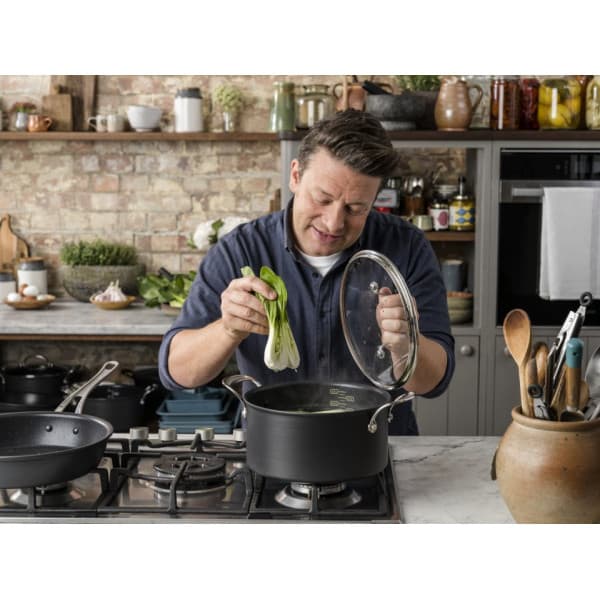 Tefal Jamie Oliver Cook's Classics HA-grytan med glaslock 26 cm/4,1 L, svart