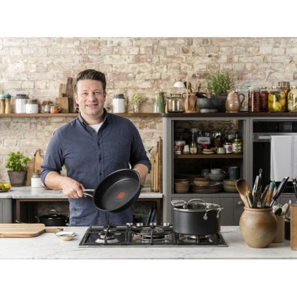 Tefal Jamie Oliver Cook's Classics HA-grytan med glaslock 26 cm/4,1 L, svart