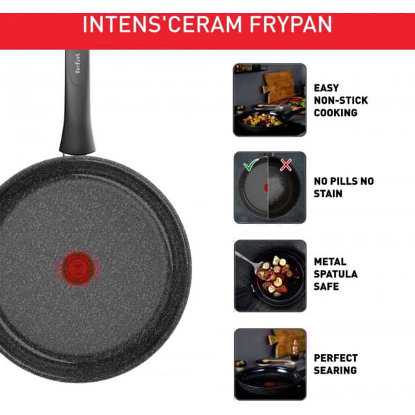 Tefal Intens'Ceram stegepande 28 cm, sort