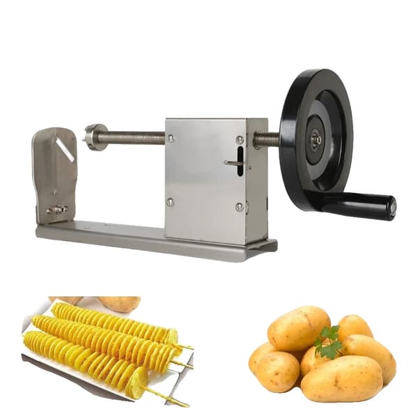 Manuel Spiral Kartoffelskærer, 3 Blade, alsidig Skærer til Krøllede Pommes Frites og Snoede Hotdogs