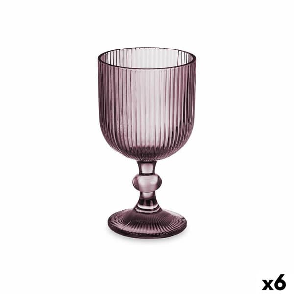 Vinglas Ränder Grå Glas 260 ml (6 antal)