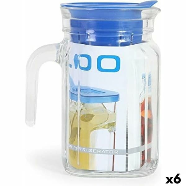 Krus med Skruvlock och Doserare Borgonovo Igloo Fyrkantig Blå 600 ml (6 antal)