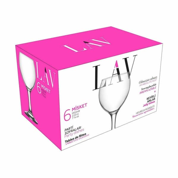 Set med vinglas Inde Misket 210 ml 6 Delar (4 antal)