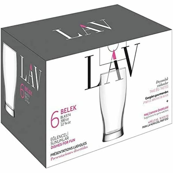 Ölglas LAV Belek Transparent Glas 6 Delar (8 antal) (375 cc)