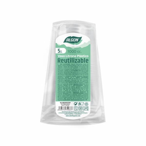 Set med återanvändbara glas Algon 1 L Transparent 24 antal (5 Delar)