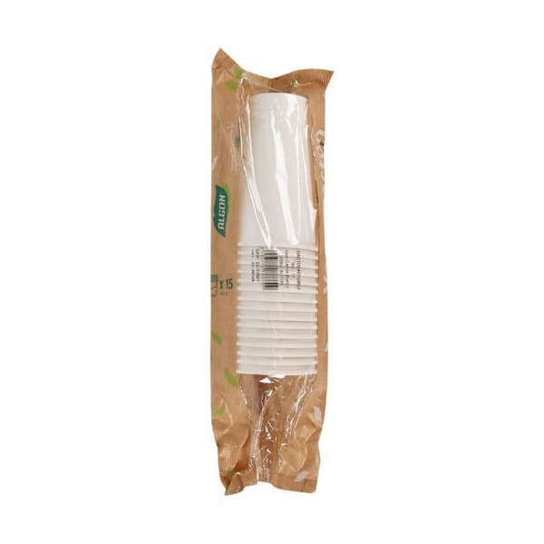 Glasset Algon Engångsanvändning Papp Vit 15 Delar 450 ml (16 antal)