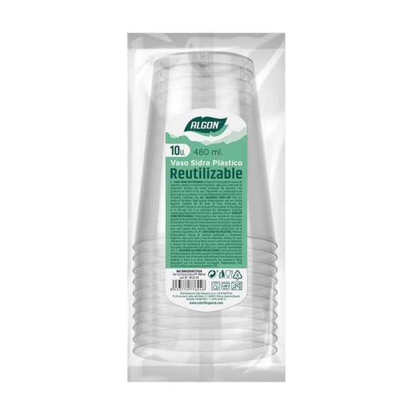Set med återanvändbara glas Algon Cider Transparent 10 Delar 480 ml (20 antal)