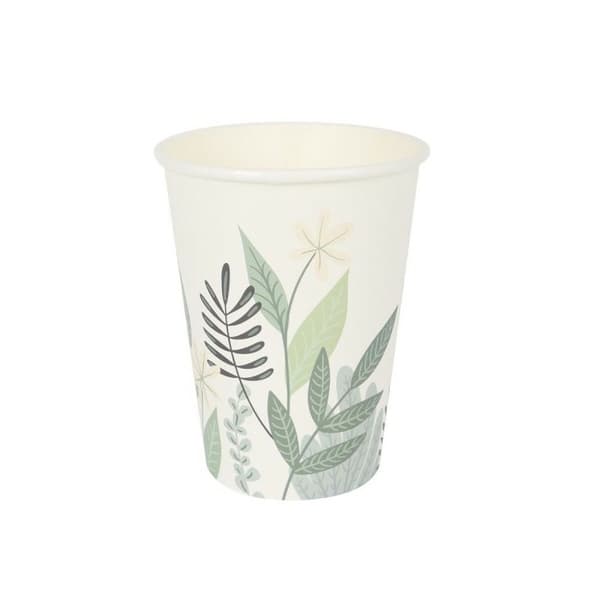 Glasset Algon Engångsanvändning Papp Blommig 8 Delar 330 ml (18 antal)
