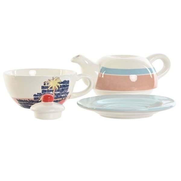 Tekanna Home ESPRIT Blå Vit Grön Ljusrosa Dolomite 750 ml (2 antal)