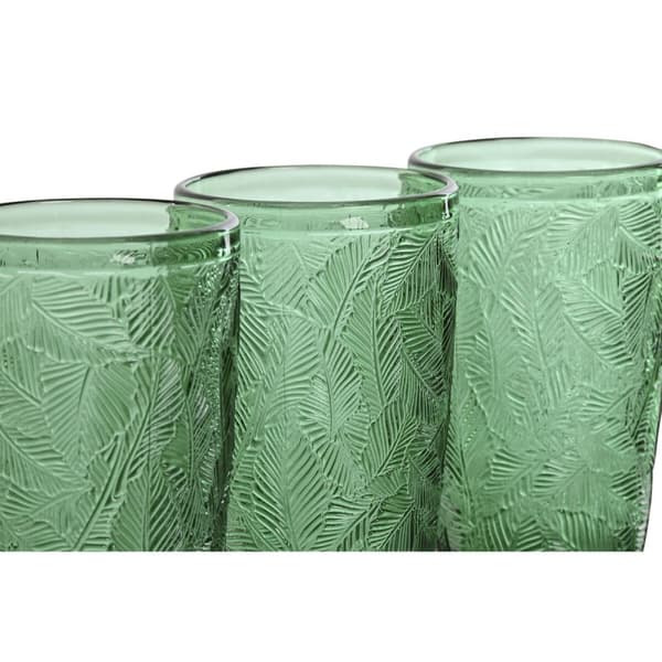 Glasset Home ESPRIT Grön Glas Med relief 370 ml (6 antal)