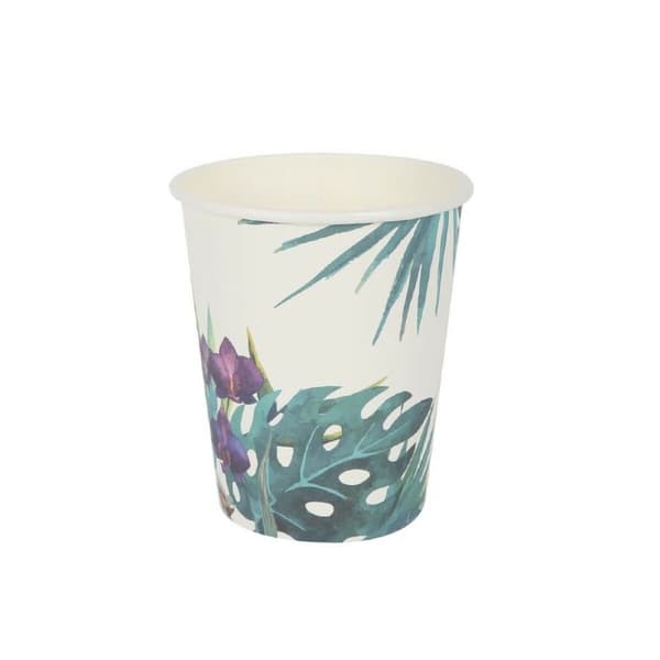 Glasset Algon Engångsanvändning Papp Tropiskt 10 Delar 250 ml (24 antal)
