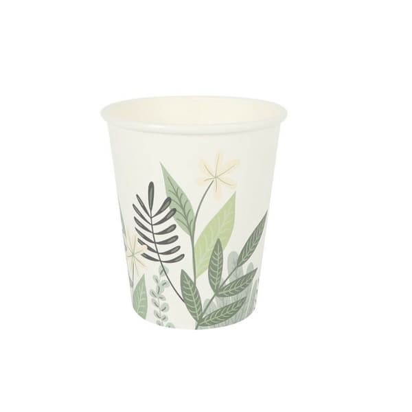 Glasset Algon Engångsanvändning Papp Blommig 10 Delar 250 ml (24 antal)