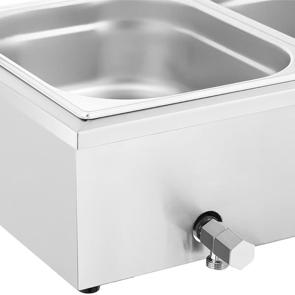 Bain marie madvarmer varmebuffet med låg 4 x GN 1/2 2000 W
