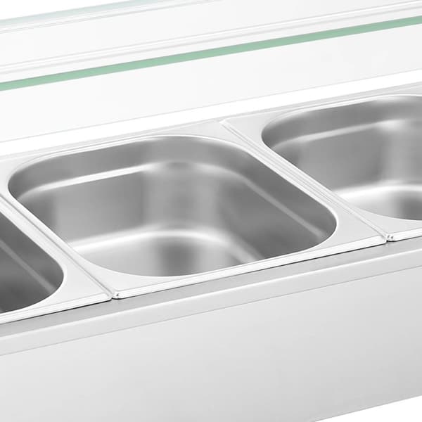 Bain marie madvarmer varmebuffet med låg 4 x GN 1/2 2000 W