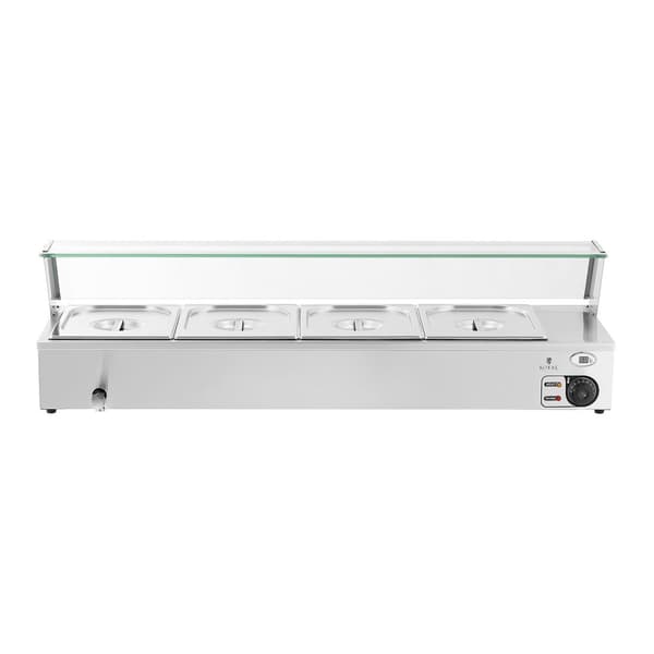 Bain marie madvarmer varmebuffet med låg 4 x GN 1/2 2000 W