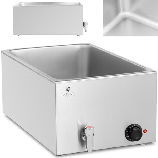 Bain-marie elvärmare med kran för GN 1/1 600 W behållare