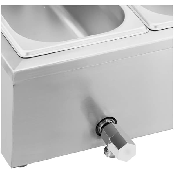 Bain-marie ruoanlämmitin lämmitysbuffet kannella 6 x GN 1/3 2100 W