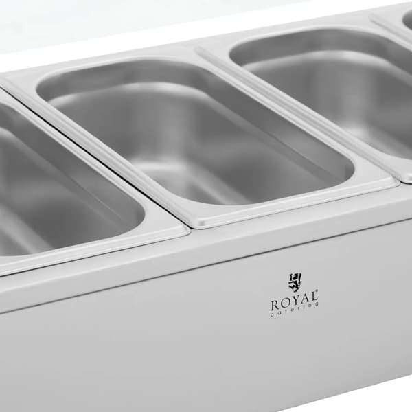 Bain-marie ruoanlämmitin lämmitysbuffet kannella 6 x GN 1/3 2100 W