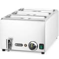 Miniatyrbild 1 av 6: Bain-marie matvärmare med kran 3x GN 1/3 100 mm med lock 1000 W